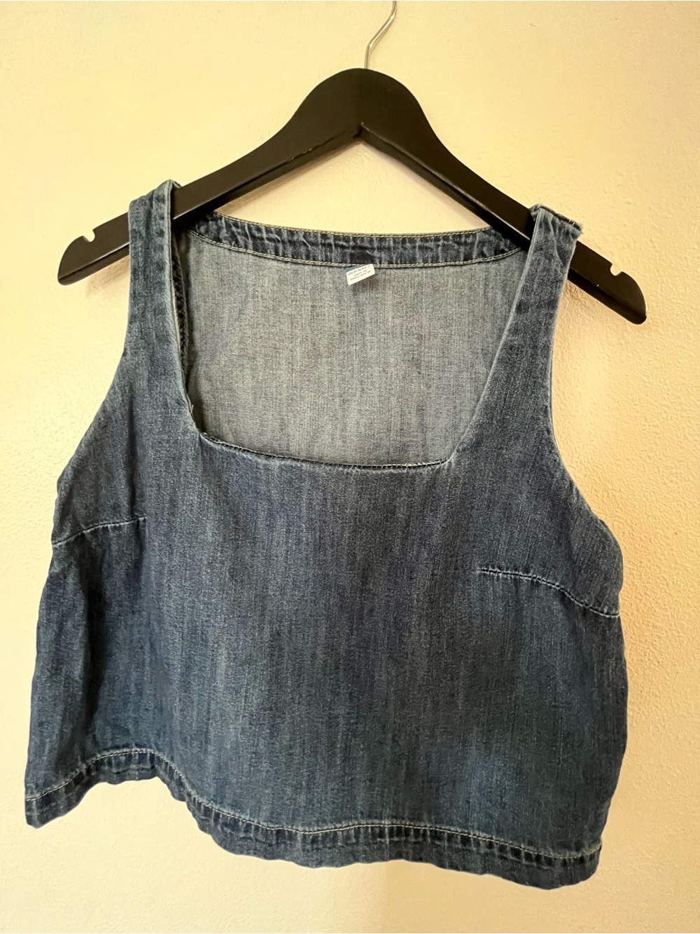 Old Navy Denim Crop Tank Top - Blue Wash